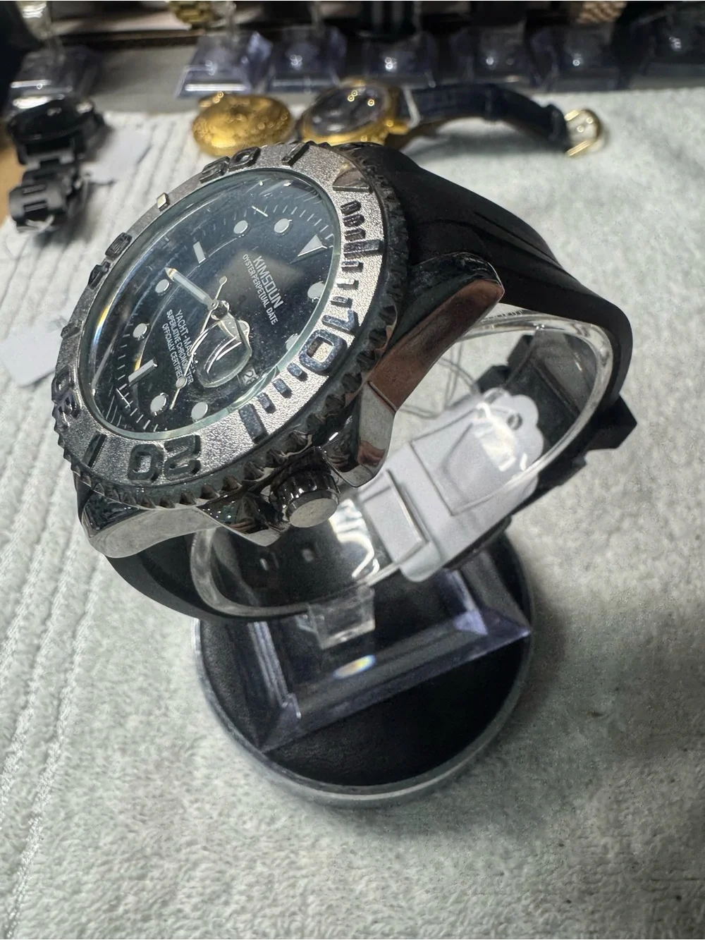 Kimsdun Yacht-Master Men's Black and Silver Watch